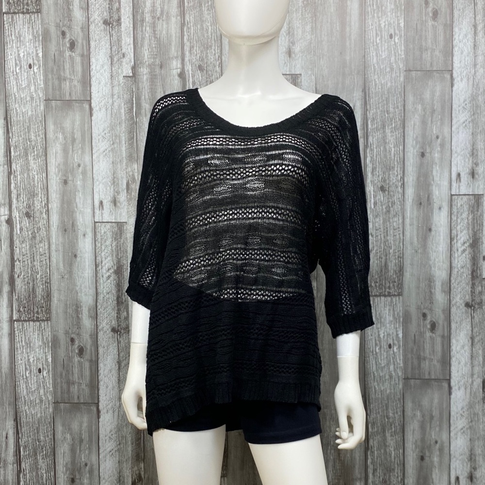 Torrid Black Open Knit Top [509]